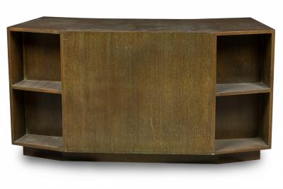 Jacques Adnet Jacques Adnet French Mid Century Cerused Oak Kneehole Desk