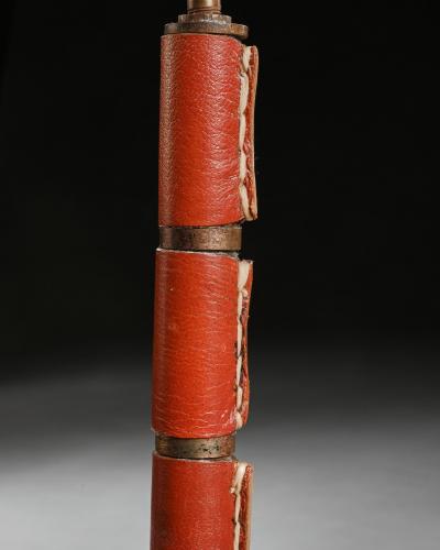 Jacques Adnet Jacques Adnet French Mid Century Modern Leather Table Lamp