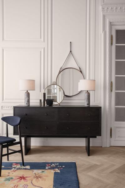 Jacques Adnet Jacques Adnet Large Circulaire Mirror with Brown Leather