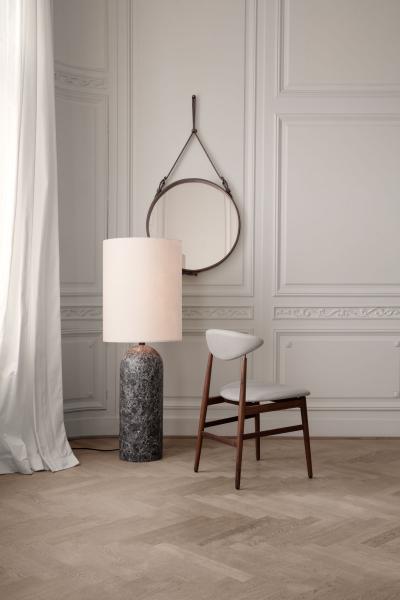 Jacques Adnet Jacques Adnet Large Circulaire Mirror with Brown Leather