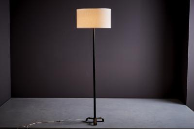 Jacques Adnet Jacques Adnet Leather and Metal Floor Lamp France 1950s