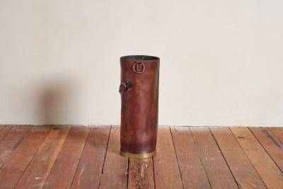 Jacques Adnet Jacques Adnet Style Leather Umbrella Holder