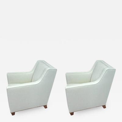 Jacques Adnet Jacques Adnet Superb Pure Design Pair of Club Chairs Fully Restored