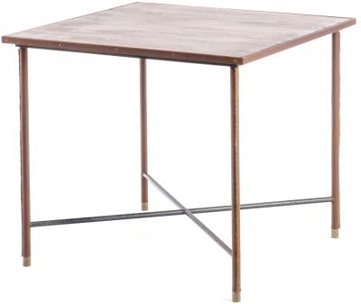 Jacques Adnet Jacques Adnet brown stitched leather playing card or dinning table