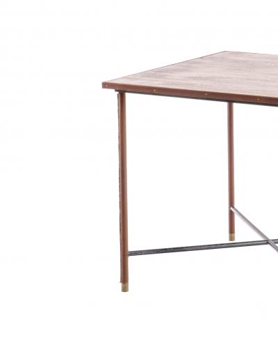 Jacques Adnet Jacques Adnet brown stitched leather playing card or dinning table