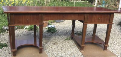 Jacques Adnet Jacques Adnet chicest forties neo classic desk with side shelf