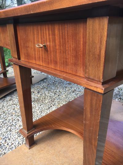 Jacques Adnet Jacques Adnet chicest forties neo classic desk with side shelf