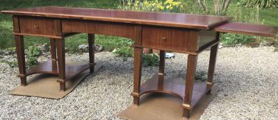 Jacques Adnet Jacques Adnet chicest forties neo classic desk with side shelf