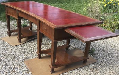 Jacques Adnet Jacques Adnet chicest forties neo classic desk with side shelf