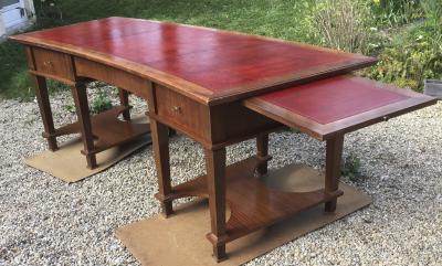 Jacques Adnet Jacques Adnet chicest forties neo classic desk with side shelf