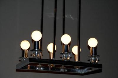 Jacques Adnet Jacques Adnet chrome ceiling fixture