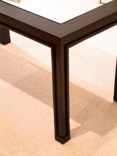 Jacques Adnet Jacques Adnet coffee table in ebonized oak and mirror