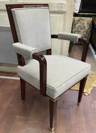 Jacques Adnet Jacques Adnet documented chicest set of 6 dinning or office chairs