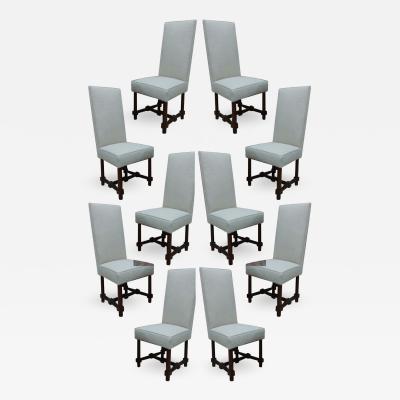 Jacques Adnet Jacques Adnet documented rarest set of 10 dinning chairs