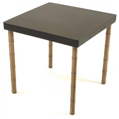 Jacques Adnet Jacques Adnet neutral hand stitched leather coffee table