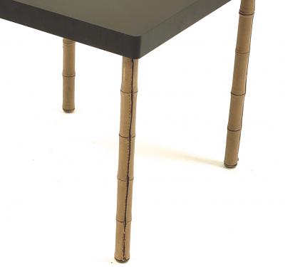 Jacques Adnet Jacques Adnet neutral hand stitched leather coffee table