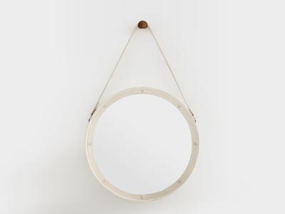 Jacques Adnet Jacques Adnet original cream leather mirror 1940