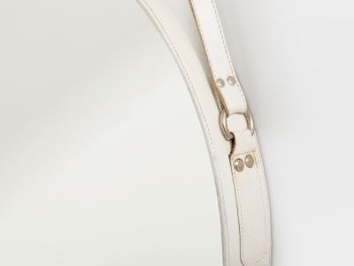 Jacques Adnet Jacques Adnet original cream leather mirror 1940