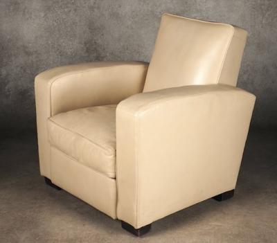 Jacques Adnet Jacques Adnet pair of Modernist Club chairs