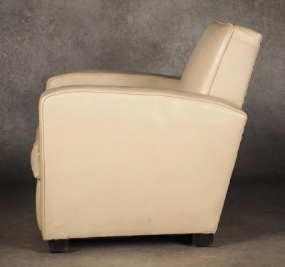 Jacques Adnet Jacques Adnet pair of Modernist Club chairs