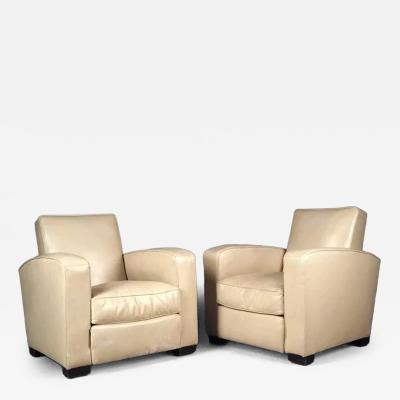 Jacques Adnet Jacques Adnet pair of Modernist Club chairs