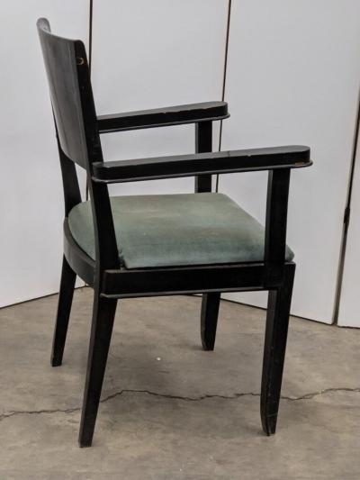 Jacques Adnet Jacques Adnet pair of black armchairs