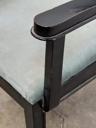 Jacques Adnet Jacques Adnet pair of black armchairs