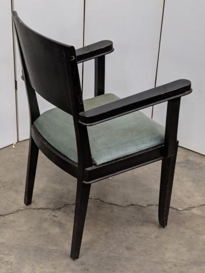 Jacques Adnet Jacques Adnet pair of black armchairs