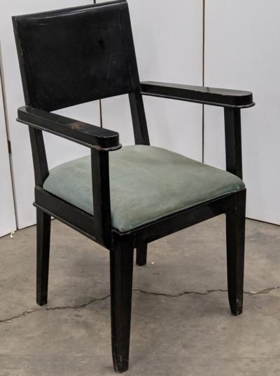 Jacques Adnet Jacques Adnet pair of black armchairs