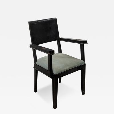 Jacques Adnet Jacques Adnet pair of black armchairs