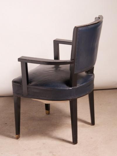 Jacques Adnet Jacques Adnet pair of black armchairs