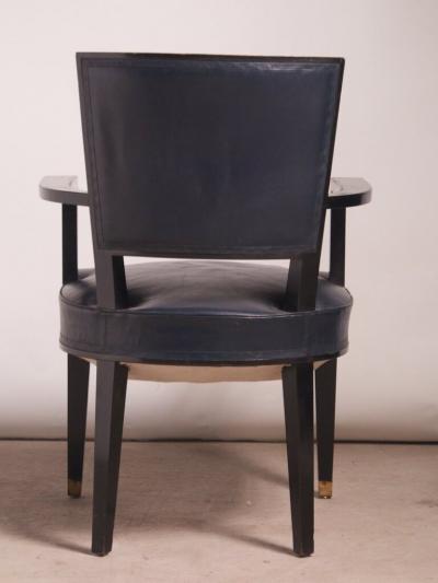 Jacques Adnet Jacques Adnet pair of black armchairs