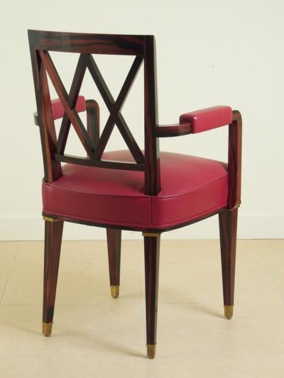 Jacques Adnet Jacques Adnet pair of macassar ebony armchairs