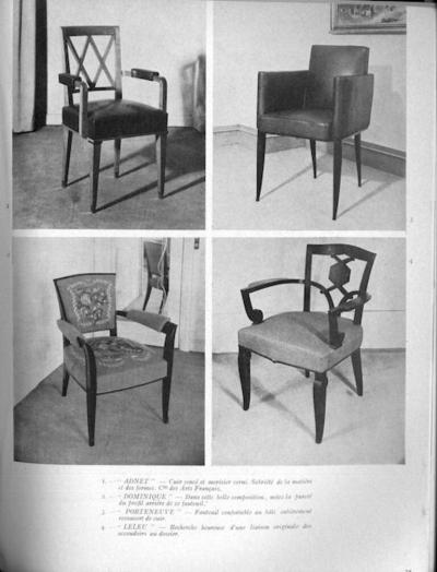 Jacques Adnet Jacques Adnet pair of macassar ebony armchairs