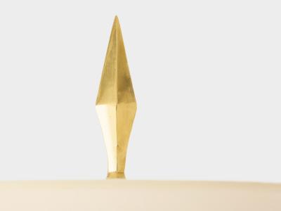 Jacques Adnet Jacques Adnet pique sellier red leather brass floor lamp 1950