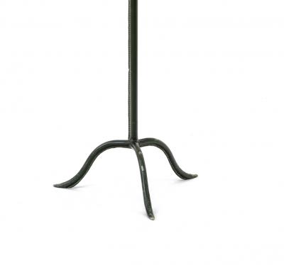 Jacques Adnet Jacques Adnet rare bottle green hand stitched leather planter floor lamp