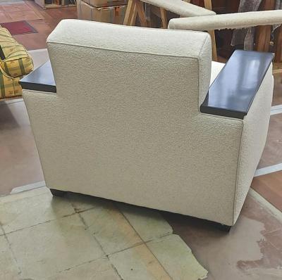 Jacques Adnet Jacques Adnet rarest documented comfy pair of club chairs fully restored