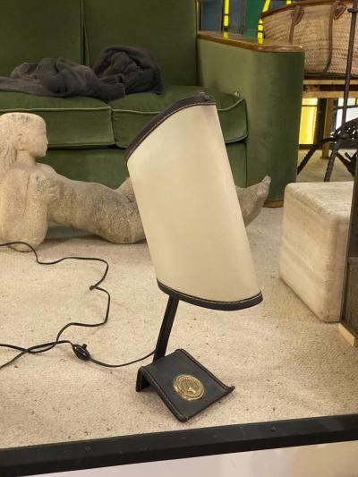 Jacques Adnet Jacques Adnet rarest table lamp in vintage condition