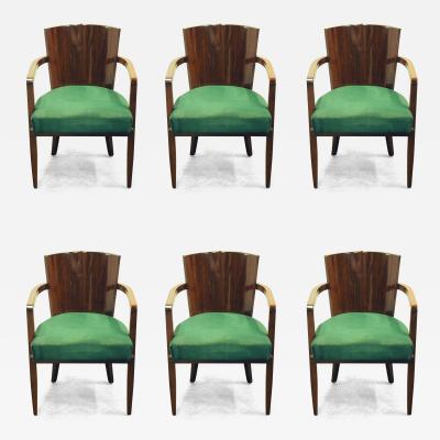 Jacques Adnet Jacques Adnet set of six rosewood armchairs