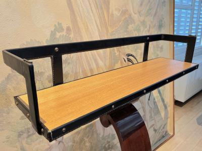 Jacques Adnet Jacques Adnet sgenuin uperb hand stitched e shelf