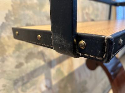 Jacques Adnet Jacques Adnet sgenuin uperb hand stitched e shelf