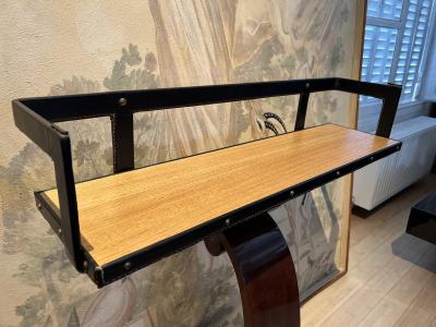 Jacques Adnet Jacques Adnet sgenuin uperb hand stitched e shelf