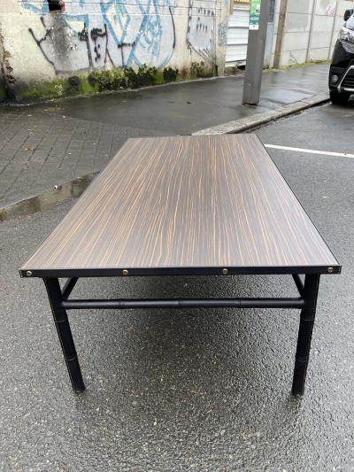 Jacques Adnet Large 1950s Stitched leather cocktail table by Jacques Adnet