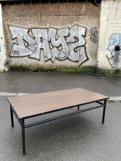 Jacques Adnet Large 1950s Stitched leather cocktail table by Jacques Adnet