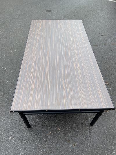 Jacques Adnet Large 1950s Stitched leather cocktail table by Jacques Adnet