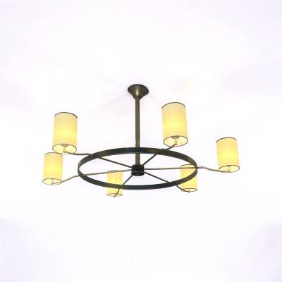 Jacques Adnet Large circular six light chandelier by Jacques Adnet France circa 1950