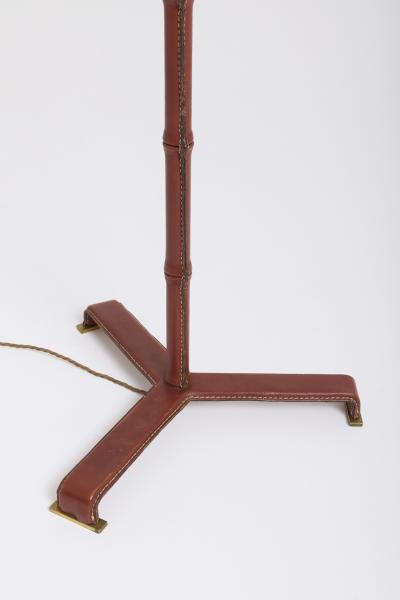Jacques Adnet Leather Floor Lamp by Jacques Adnet