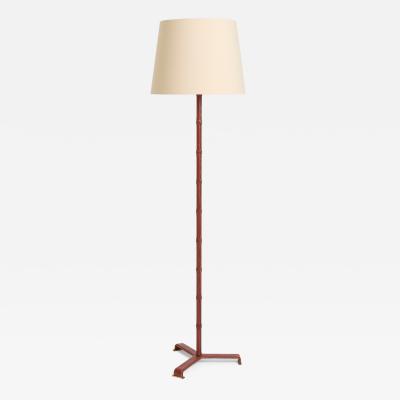 Jacques Adnet Leather Floor Lamp by Jacques Adnet