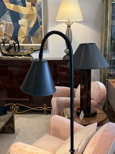 Jacques Adnet Leather Wrapped Floor Lamp in the Style of Jacques Adnet 1950