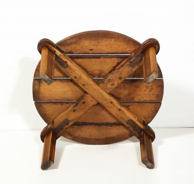 Jacques Adnet Oak and Leather Round Coffee Table by Jacques Adnet France Mid 20th Century